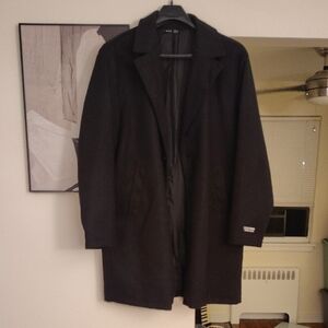 SHEIN Men's Classic Black Trench Coat